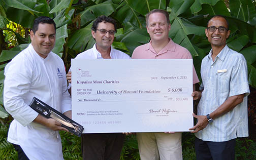 Kapalua Maui Charities Present $6,000 to Maui Culinary Academy